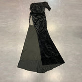 Strapless Sleeveless Maxi With Glove Bodycon Dress